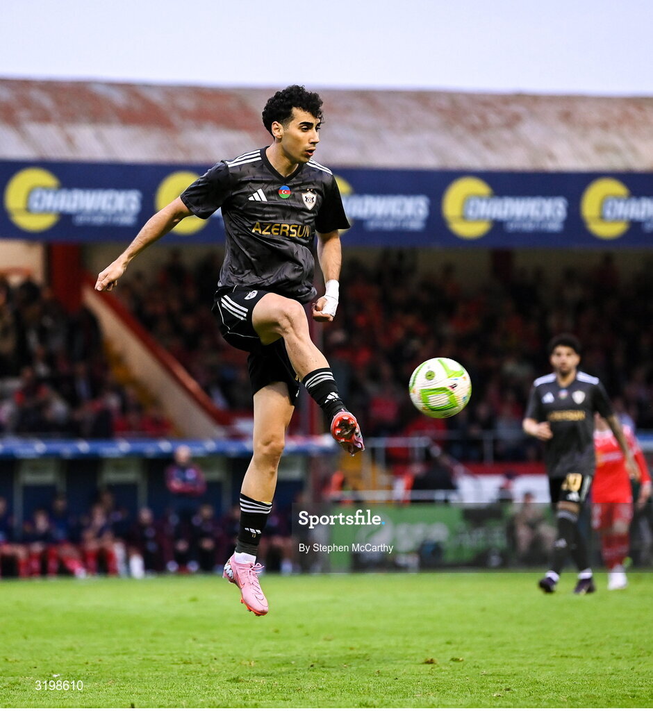23 July 2025; Bahlul Mustafazade of Qarabag during the UEFA Champions League Second Qualifying Round first leg match between Shelbourne and Qarabag FK at Tolka Park in Dublin. Photo by Stephen McCarthy/Sportsfile