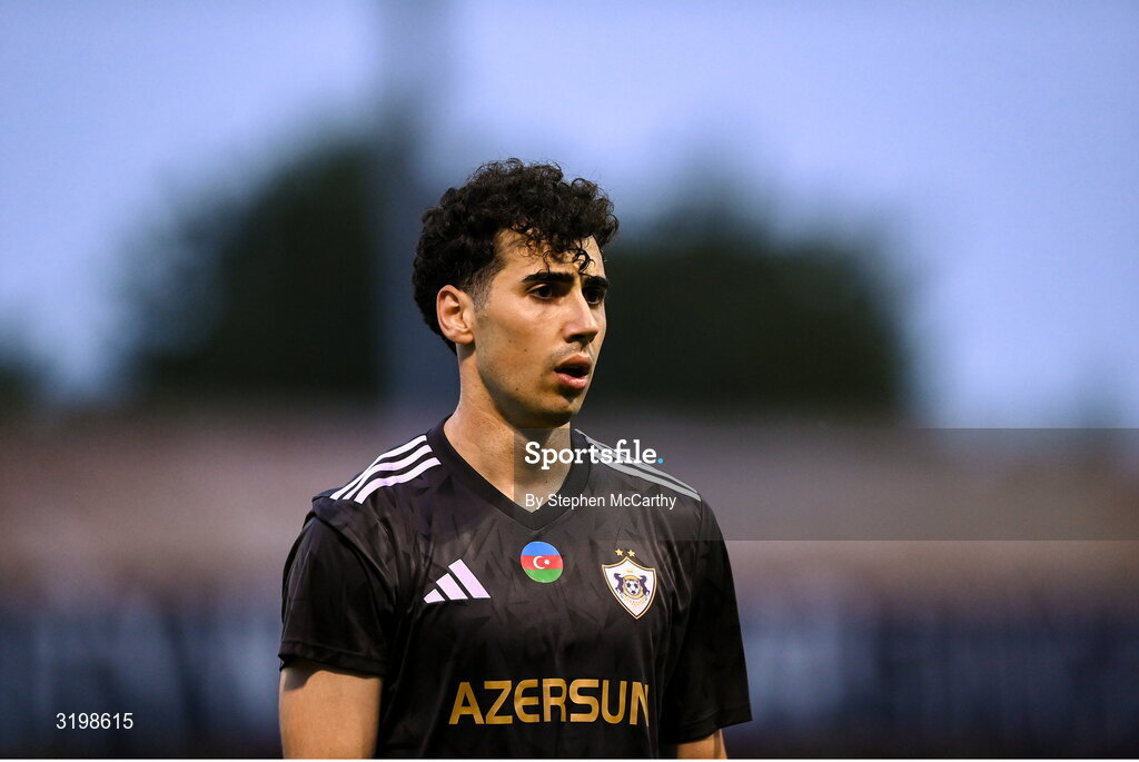 23 July 2025; Bahlul Mustafazade of Qarabag during the UEFA Champions League Second Qualifying Round first leg match between Shelbourne and Qarabag FK at Tolka Park in Dublin. Photo by Stephen McCarthy/Sportsfile