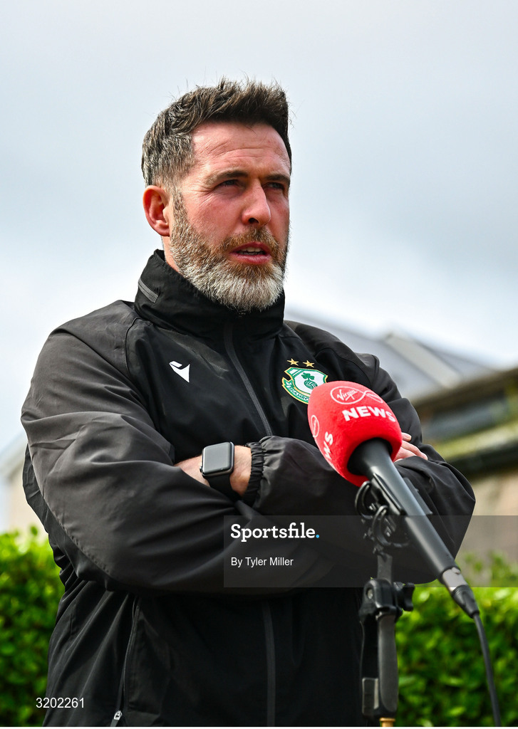 30 July 2025; Manager Stephen Bradley during a Shamrock Rovers media conference at Roadstone Group Sports Club in Dublin. Photo by Tyler Miller/Sportsfile