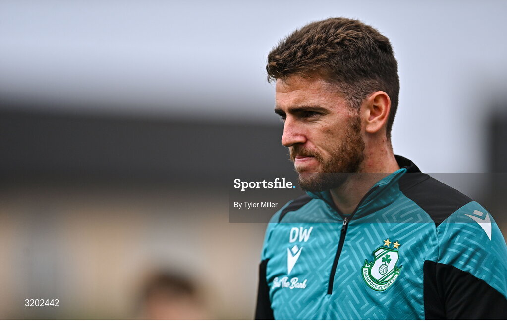 30 July 2025; Dylan Watts during a Shamrock Rovers training session at Roadstone Group Sports Club in Dublin. Photo by Tyler Miller/Sportsfile