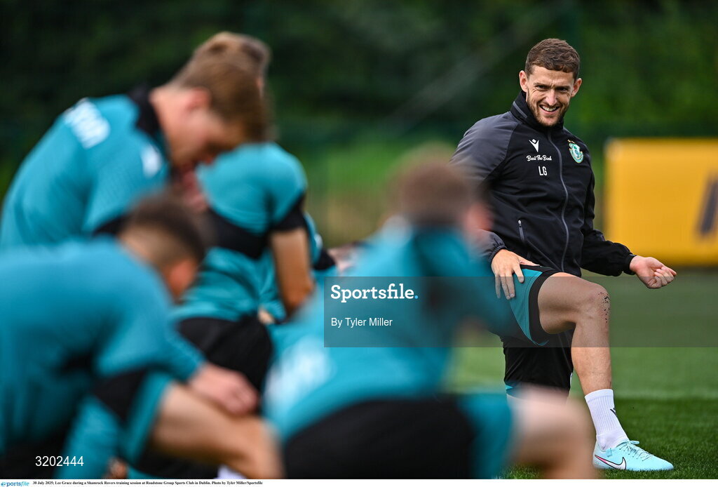 30 July 2025; Lee Grace during a Shamrock Rovers training session at Roadstone Group Sports Club in Dublin. Photo by Tyler Miller/Sportsfile