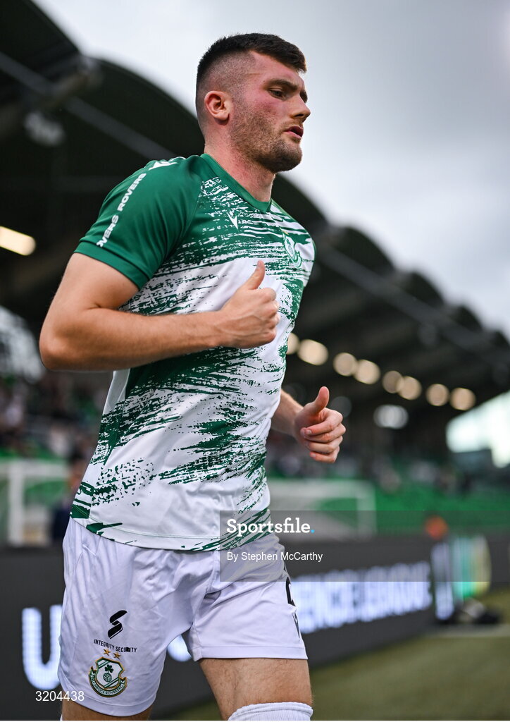 31 July 2025; Josh Honohan of Shamrock Rovers before the UEFA Conference League Second Qualifying Round second leg match between Shamrock Rovers and St Joseph's at Tallaght Stadium in Dublin. Photo by Stephen McCarthy/Sportsfile