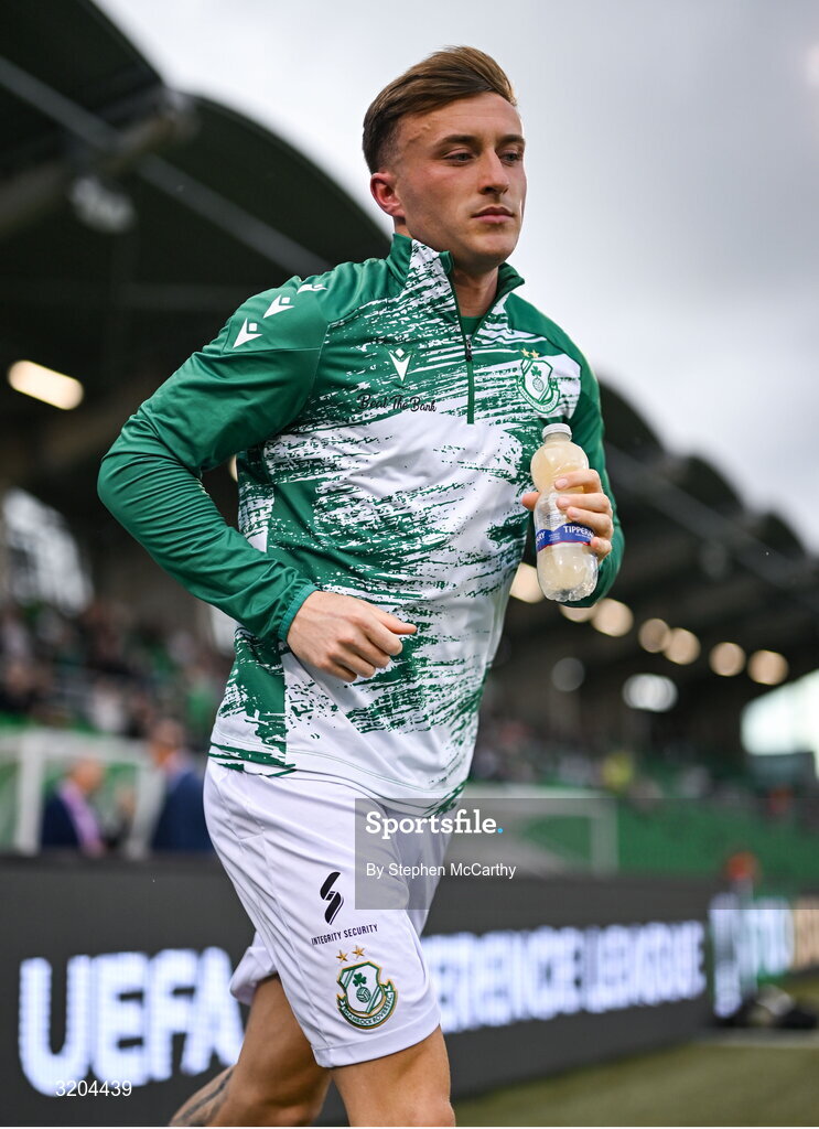 31 July 2025; Danny Grant of Shamrock Rovers before the UEFA Conference League Second Qualifying Round second leg match between Shamrock Rovers and St Joseph's at Tallaght Stadium in Dublin. Photo by Stephen McCarthy/Sportsfile