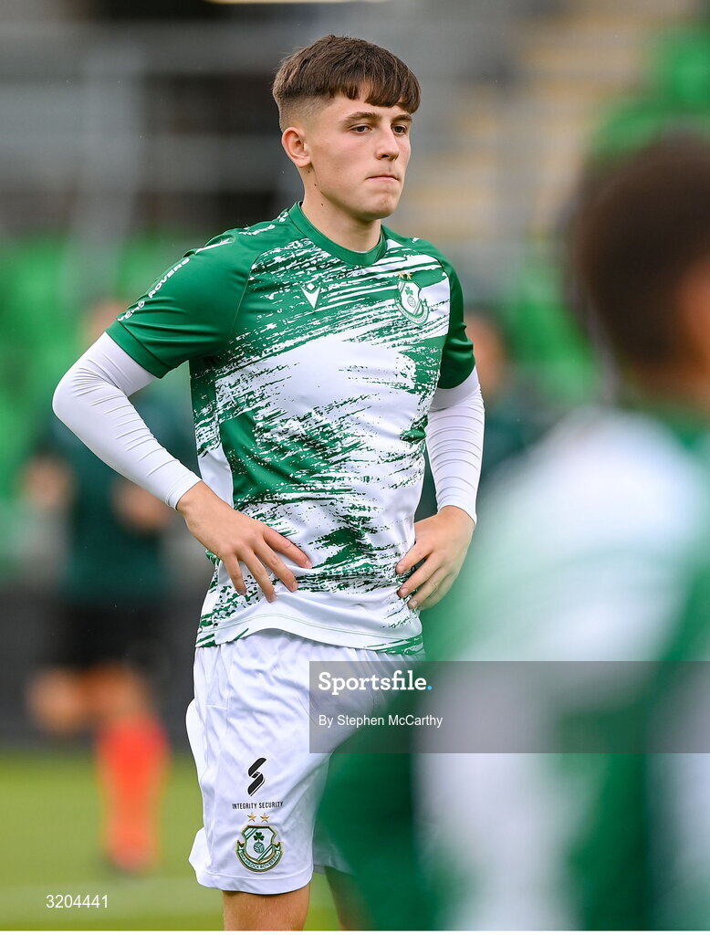 31 July 2025; Cian Barrett of Shamrock Rovers before the UEFA Conference League Second Qualifying Round second leg match between Shamrock Rovers and St Joseph's at Tallaght Stadium in Dublin. Photo by Stephen McCarthy/Sportsfile