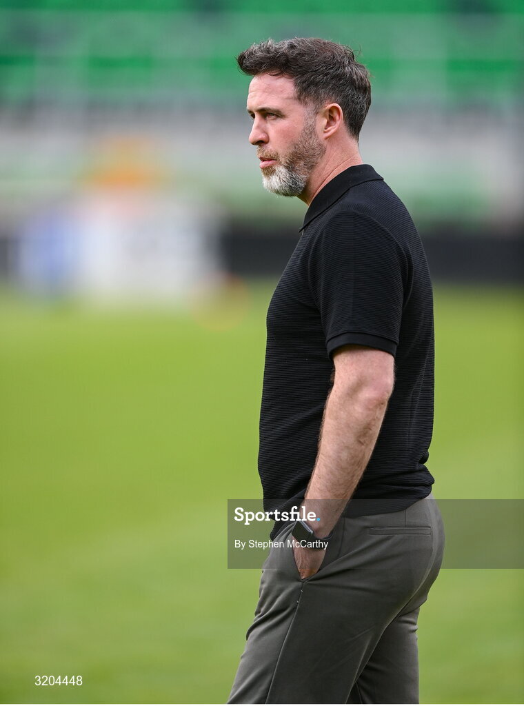 31 July 2025; Shamrock Rovers manager Stephen Bradley before the UEFA Conference League Second Qualifying Round second leg match between Shamrock Rovers and St Joseph's at Tallaght Stadium in Dublin. Photo by Stephen McCarthy/Sportsfile
