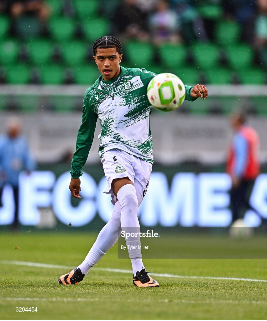 31 July 2025; Victor Ozhianvuna of Shamrock Rovers before the UEFA Conference League Second Qualifying Round second leg match between Shamrock Rovers and St Joseph's at Tallaght Stadium in Dublin. Photo by Tyler Miller/Sportsfile