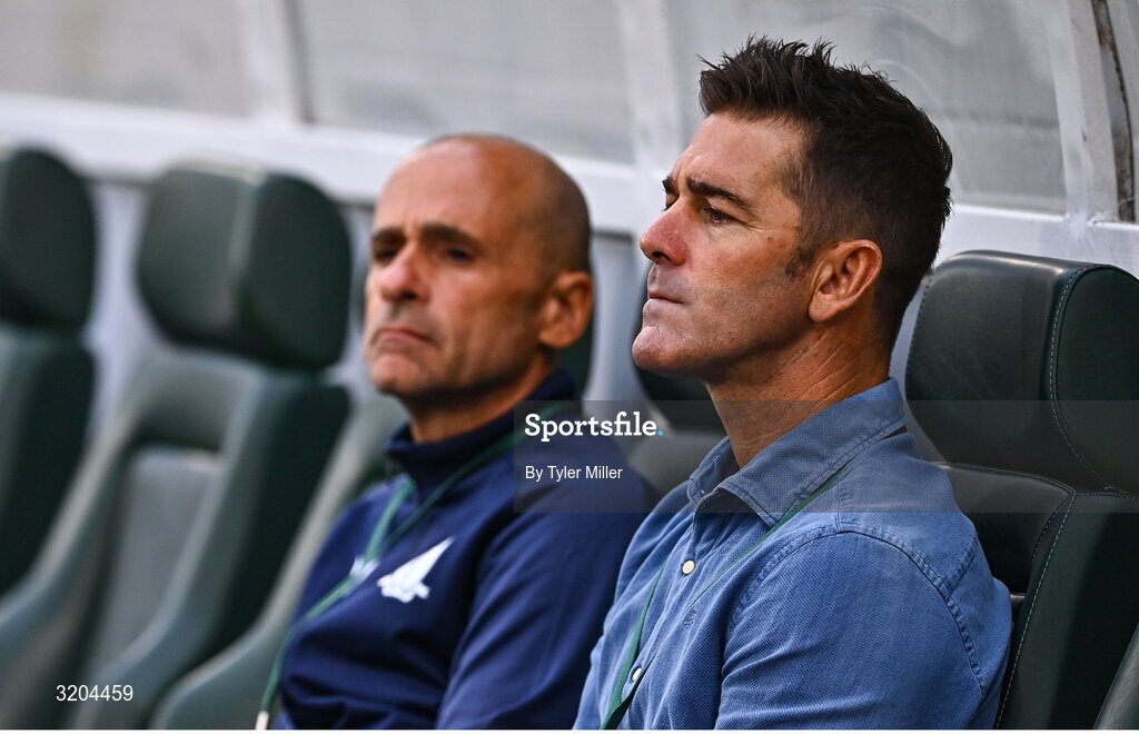 31 July 2025; St Joseph's manager Abraham Paz before the UEFA Conference League Second Qualifying Round second leg match between Shamrock Rovers and St Joseph's at Tallaght Stadium in Dublin. Photo by Tyler Miller/Sportsfile