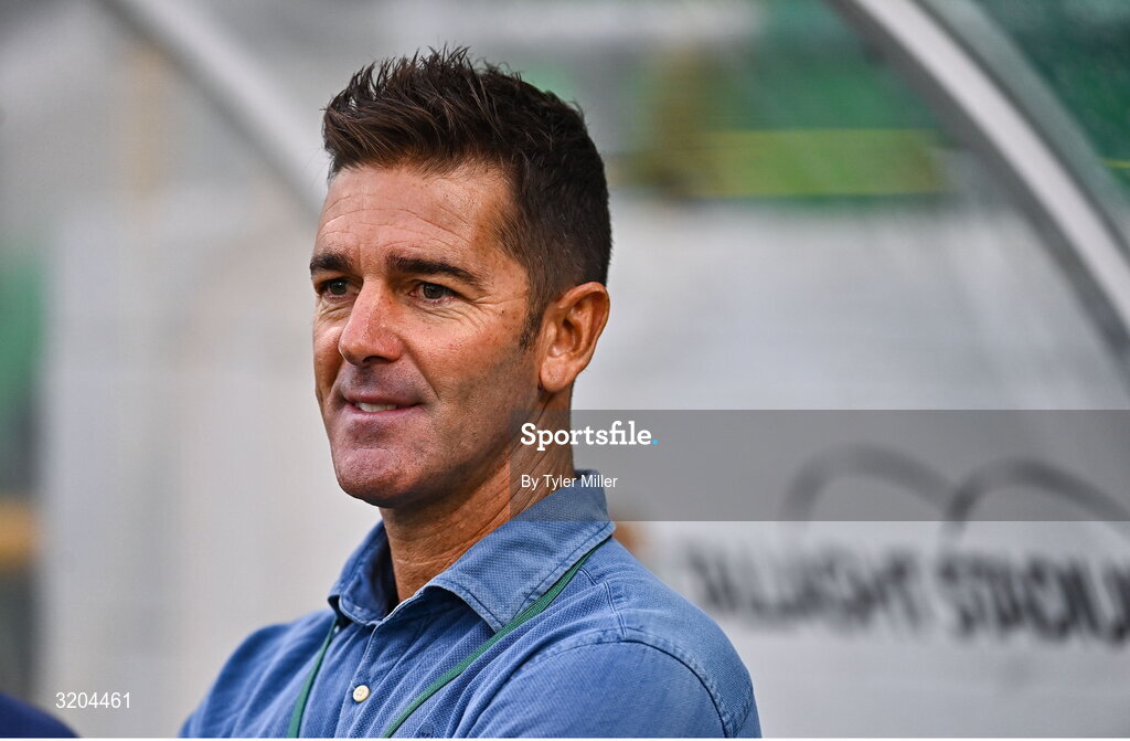 31 July 2025; St Joseph's manager Abraham Paz before the UEFA Conference League Second Qualifying Round second leg match between Shamrock Rovers and St Joseph's at Tallaght Stadium in Dublin. Photo by Tyler Miller/Sportsfile