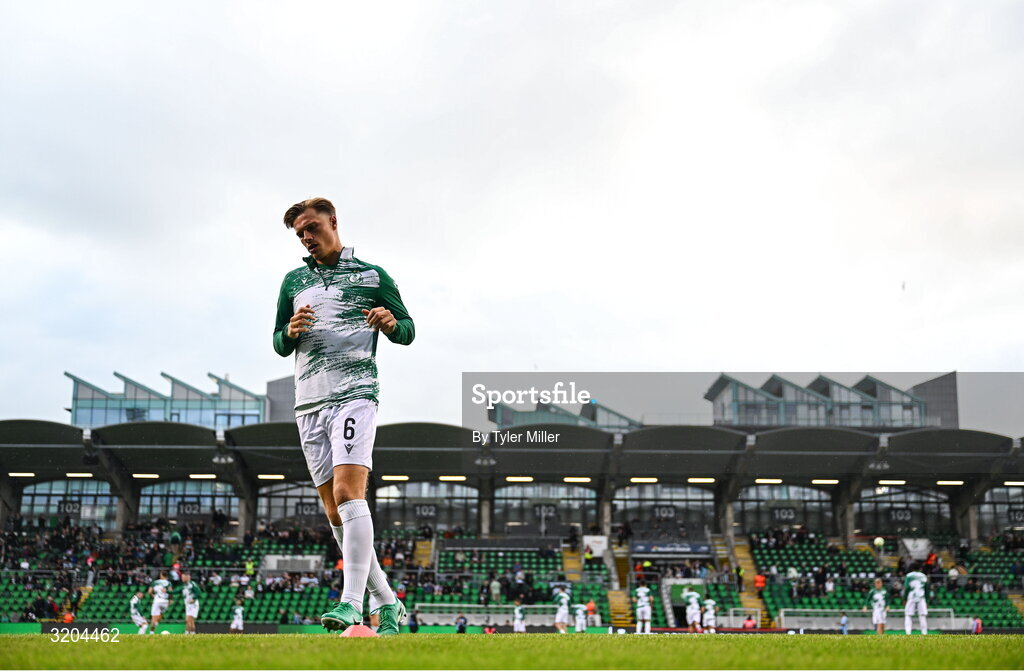 31 July 2025; Daniel Cleary of Shamrock Rovers before the UEFA Conference League Second Qualifying Round second leg match between Shamrock Rovers and St Joseph's at Tallaght Stadium in Dublin. Photo by Tyler Miller/Sportsfile