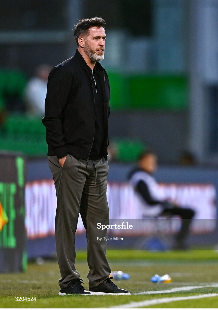31 July 2025; Shamrock Rovers manager Stephen Bradley during the UEFA Conference League Second Qualifying Round second leg match between Shamrock Rovers and St Joseph's at Tallaght Stadium in Dublin. Photo by Tyler Miller/Sportsfile