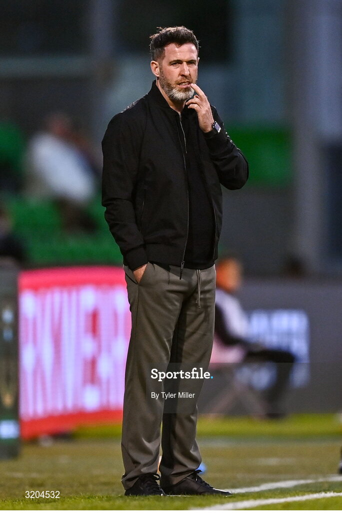 31 July 2025; Shamrock Rovers manager Stephen Bradley during the UEFA Conference League Second Qualifying Round second leg match between Shamrock Rovers and St Joseph's at Tallaght Stadium in Dublin. Photo by Tyler Miller/Sportsfile