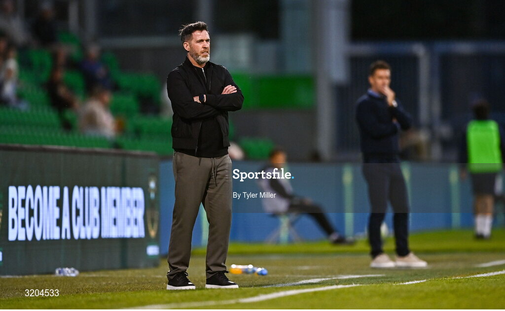 31 July 2025; Shamrock Rovers manager Stephen Bradley during the UEFA Conference League Second Qualifying Round second leg match between Shamrock Rovers and St Joseph's at Tallaght Stadium in Dublin. Photo by Tyler Miller/Sportsfile