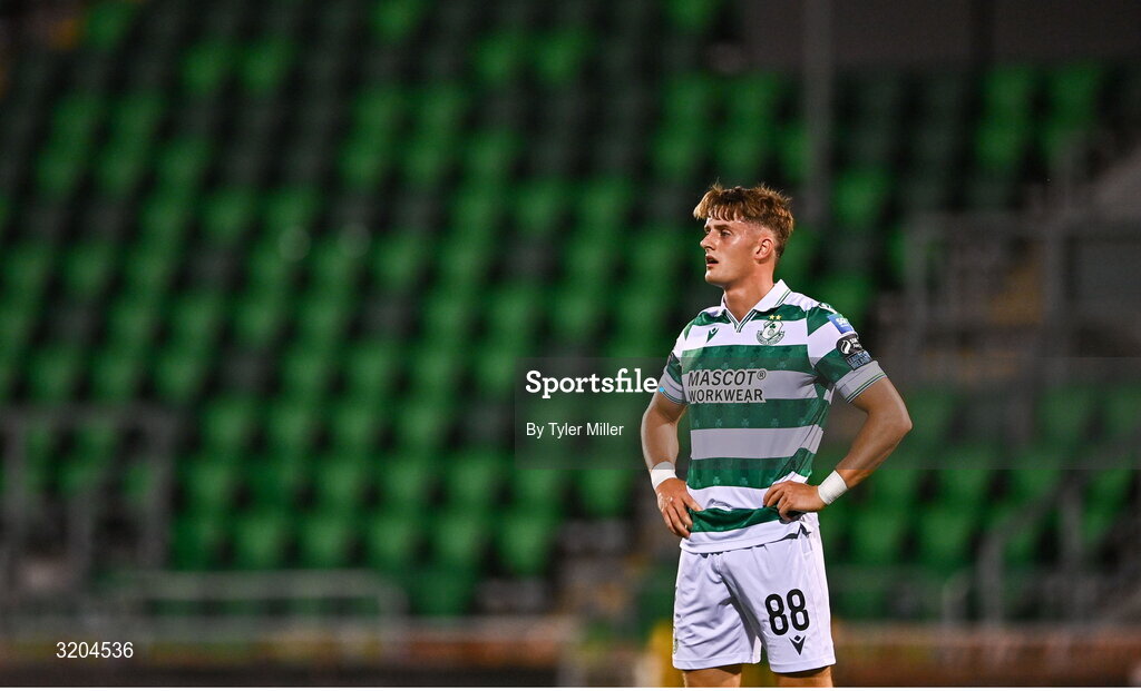 31 July 2025; John McGovern of Shamrock Rovers during the UEFA Conference League Second Qualifying Round second leg match between Shamrock Rovers and St Joseph's at Tallaght Stadium in Dublin. Photo by Tyler Miller/Sportsfile