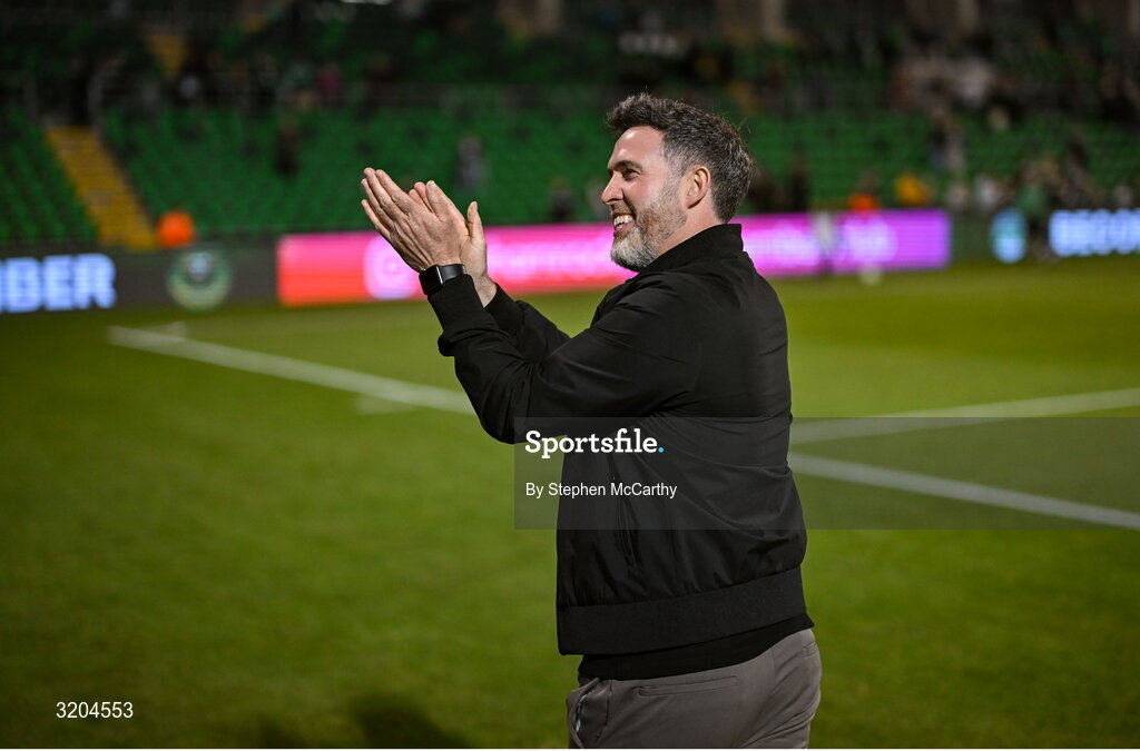 31 July 2025; Shamrock Rovers manager Stephen Bradley after the UEFA Conference League Second Qualifying Round second leg match between Shamrock Rovers and St Joseph's at Tallaght Stadium in Dublin. Photo by Stephen McCarthy/Sportsfile