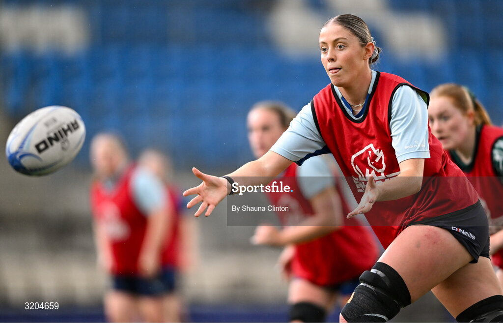 31 July 2025; Naoise Smyth during a Leinster Rugby women's squad training session at Energia Park in Dublin. Photo by Shauna Clinton/Sportsfile