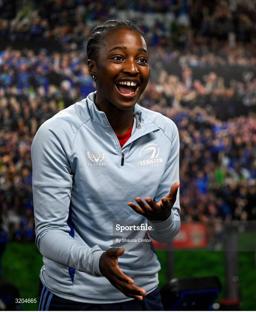 31 July 2025; Teniola Onigbode during a Leinster Rugby women's squad training session at Energia Park in Dublin. Photo by Shauna Clinton/Sportsfile