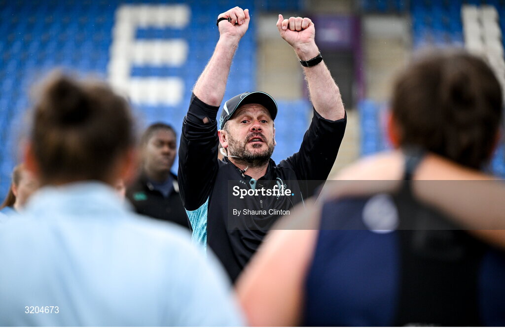 31 July 2025; Head coach Ben Martin during a Leinster Rugby women's squad training session at Energia Park in Dublin. Photo by Shauna Clinton/Sportsfile