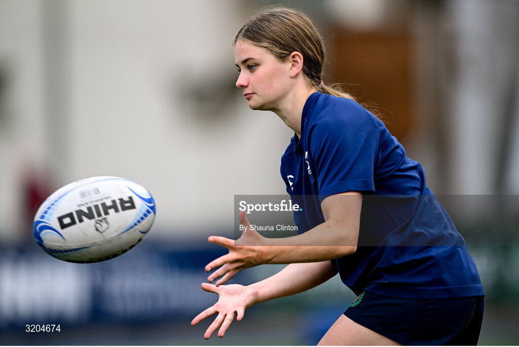 31 July 2025; Hannah Scanlan during a Leinster Rugby women's squad training session at Energia Park in Dublin. Photo by Shauna Clinton/Sportsfile