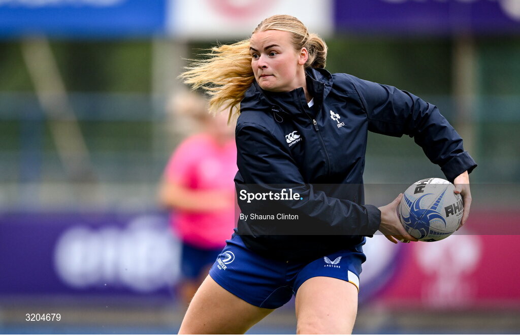 31 July 2025; Erin McConnell during a Leinster Rugby women's squad training session at Energia Park in Dublin. Photo by Shauna Clinton/Sportsfile