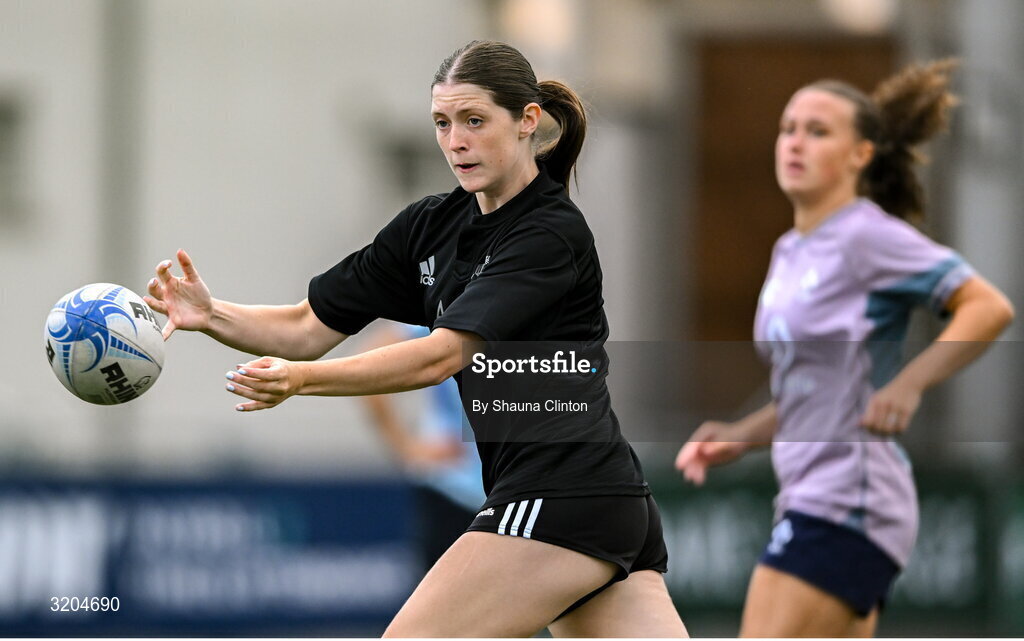 31 July 2025; Sophie Cullen during a Leinster Rugby women's squad training session at Energia Park in Dublin. Photo by Shauna Clinton/Sportsfile