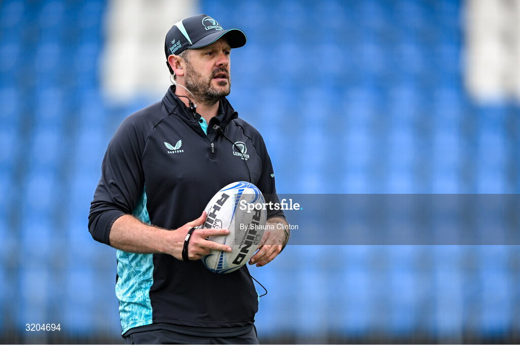 31 July 2025; Head coach Ben Martin during a Leinster Rugby women's squad training session at Energia Park in Dublin. Photo by Shauna Clinton/Sportsfile