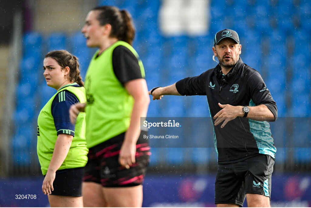 31 July 2025; Head coach Ben Martin during a Leinster Rugby women's squad training session at Energia Park in Dublin. Photo by Shauna Clinton/Sportsfile