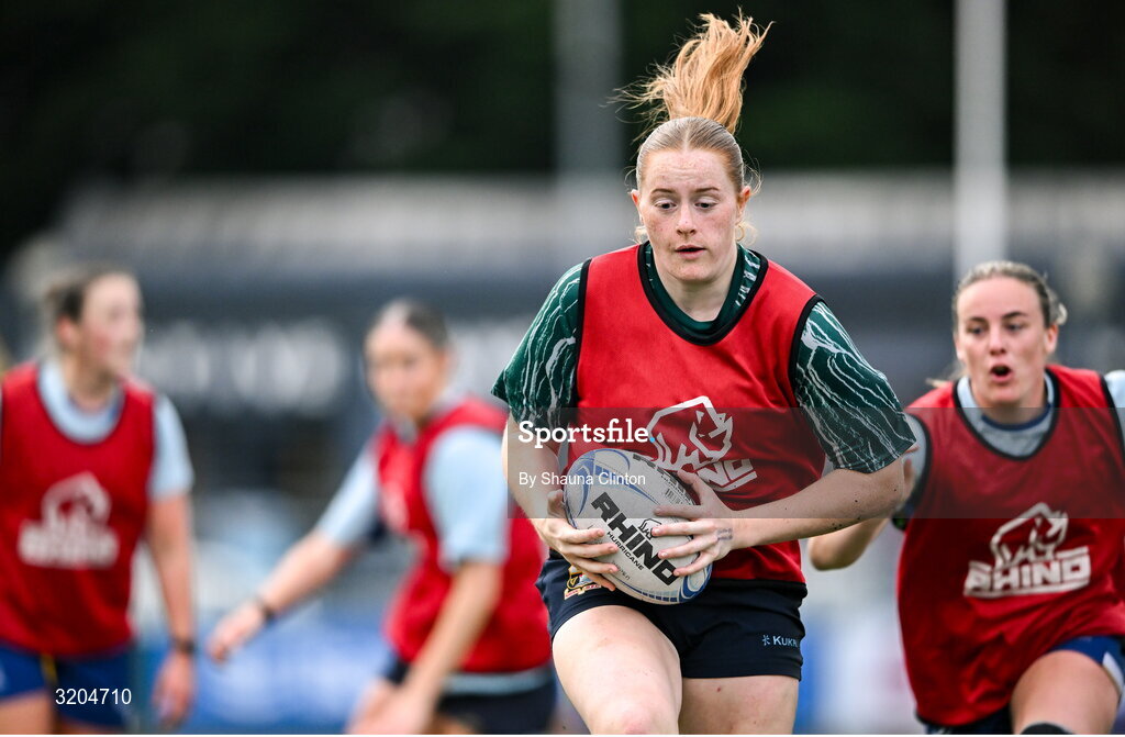 31 July 2025; Rosie Searle during a Leinster Rugby women's squad training session at Energia Park in Dublin. Photo by Shauna Clinton/Sportsfile