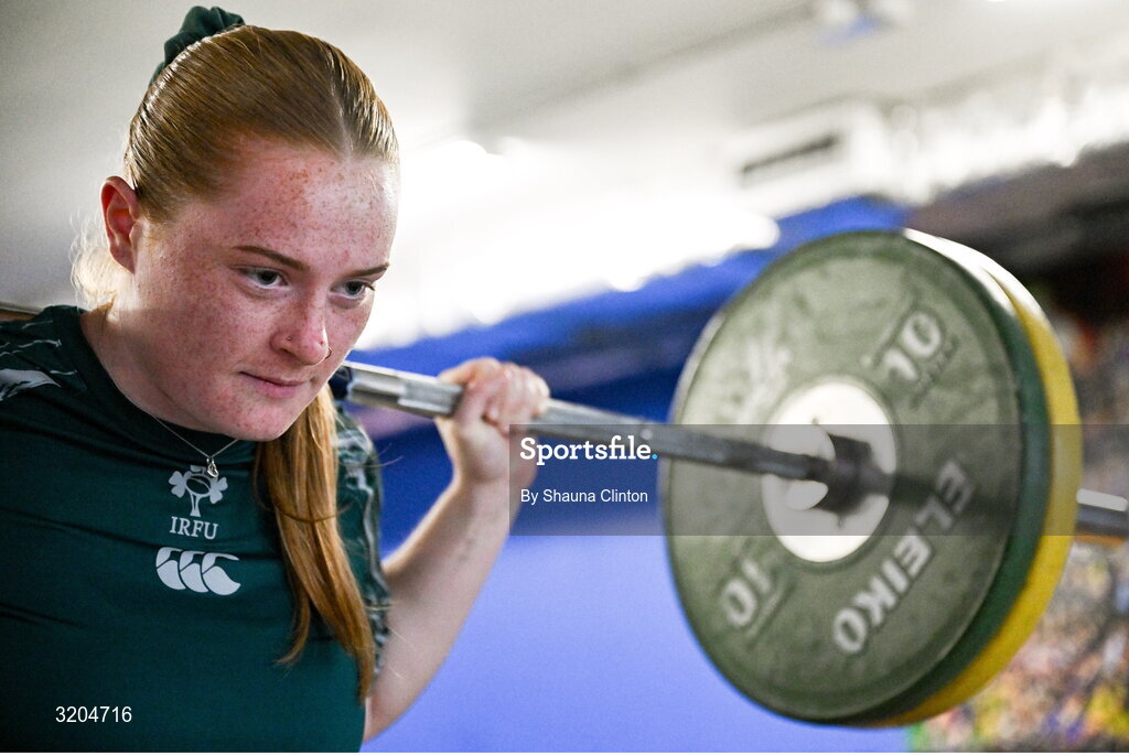 31 July 2025; Rosie Searle during a Leinster Rugby women's squad training session at Energia Park in Dublin. Photo by Shauna Clinton/Sportsfile