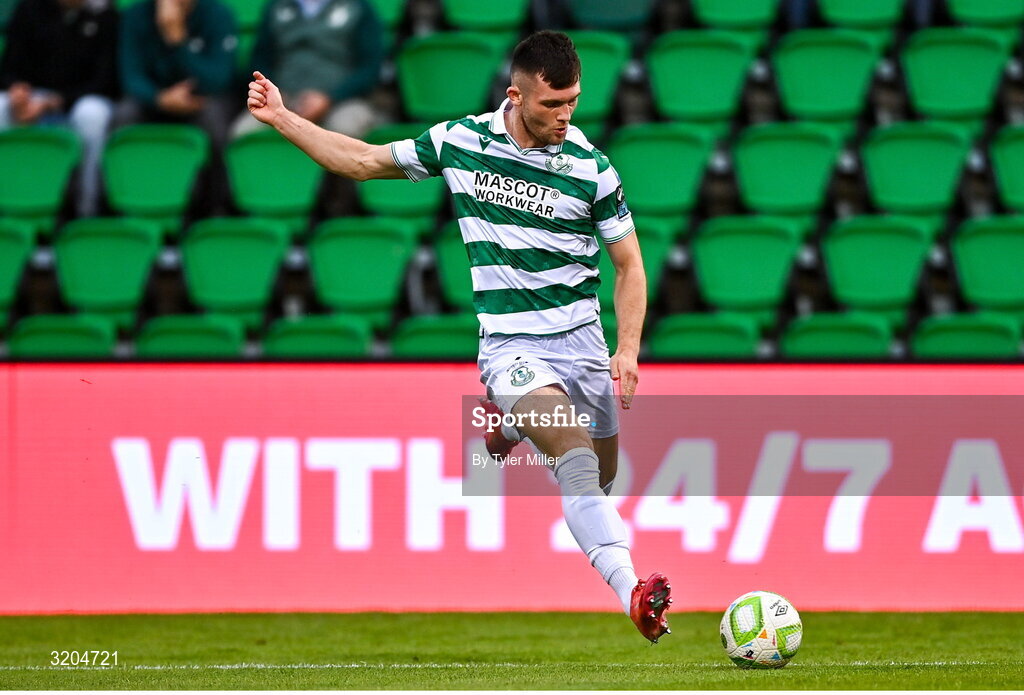 31 July 2025; Josh Honohan of Shamrock Rovers during the UEFA Conference League Second Qualifying Round second leg match between Shamrock Rovers and St Joseph's at Tallaght Stadium in Dublin. Photo by Tyler Miller/Sportsfile