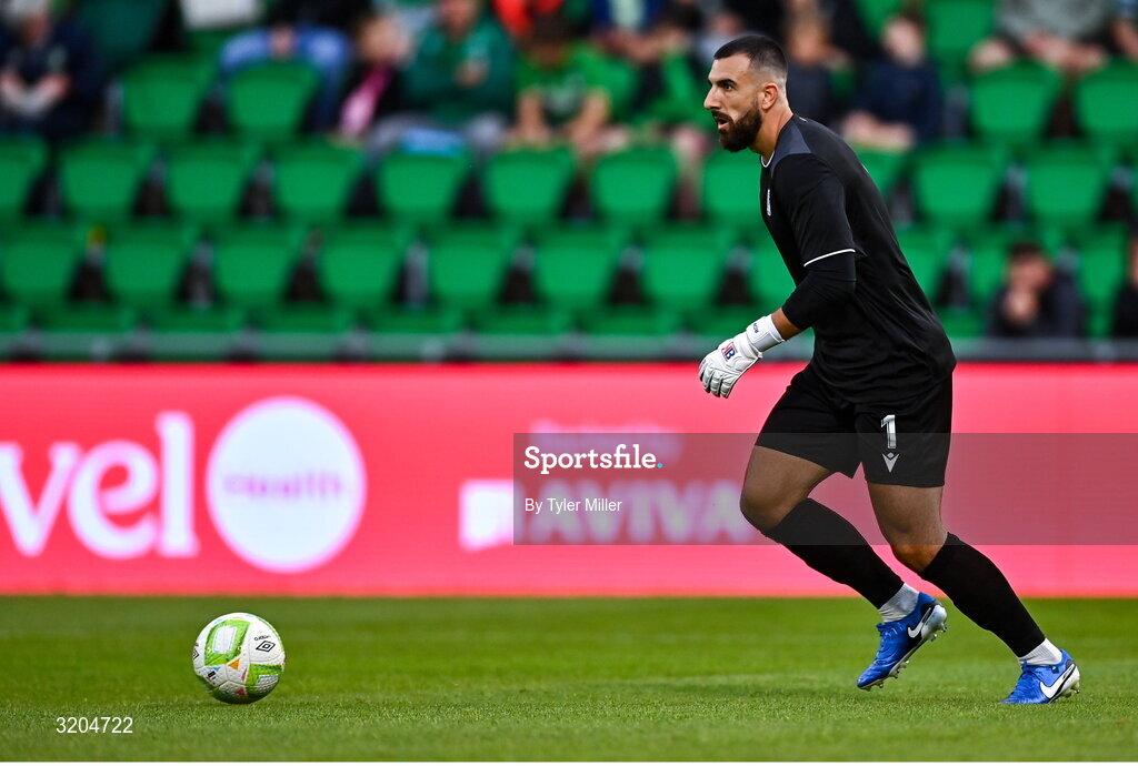31 July 2025; St Joseph's goalkeeper Bradley Banda during the UEFA Conference League Second Qualifying Round second leg match between Shamrock Rovers and St Joseph's at Tallaght Stadium in Dublin. Photo by Tyler Miller/Sportsfile