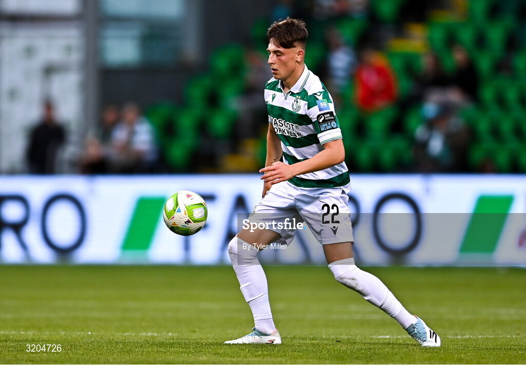 31 July 2025; Cian Barrett of Shamrock Rovers during the UEFA Conference League Second Qualifying Round second leg match between Shamrock Rovers and St Joseph's at Tallaght Stadium in Dublin. Photo by Tyler Miller/Sportsfile