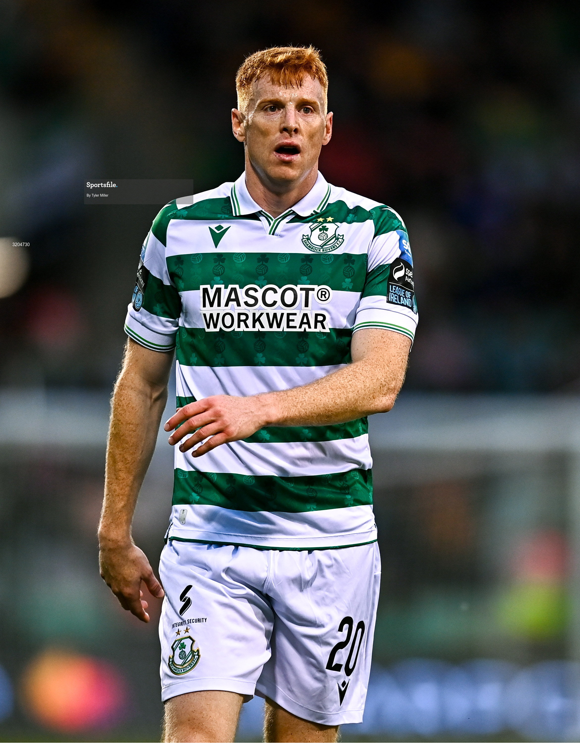 31 July 2025; Rory Gaffney of Shamrock Rovers during the UEFA Conference League Second Qualifying Round second leg match between Shamrock Rovers and St Joseph's at Tallaght Stadium in Dublin. Photo by Tyler Miller/Sportsfile