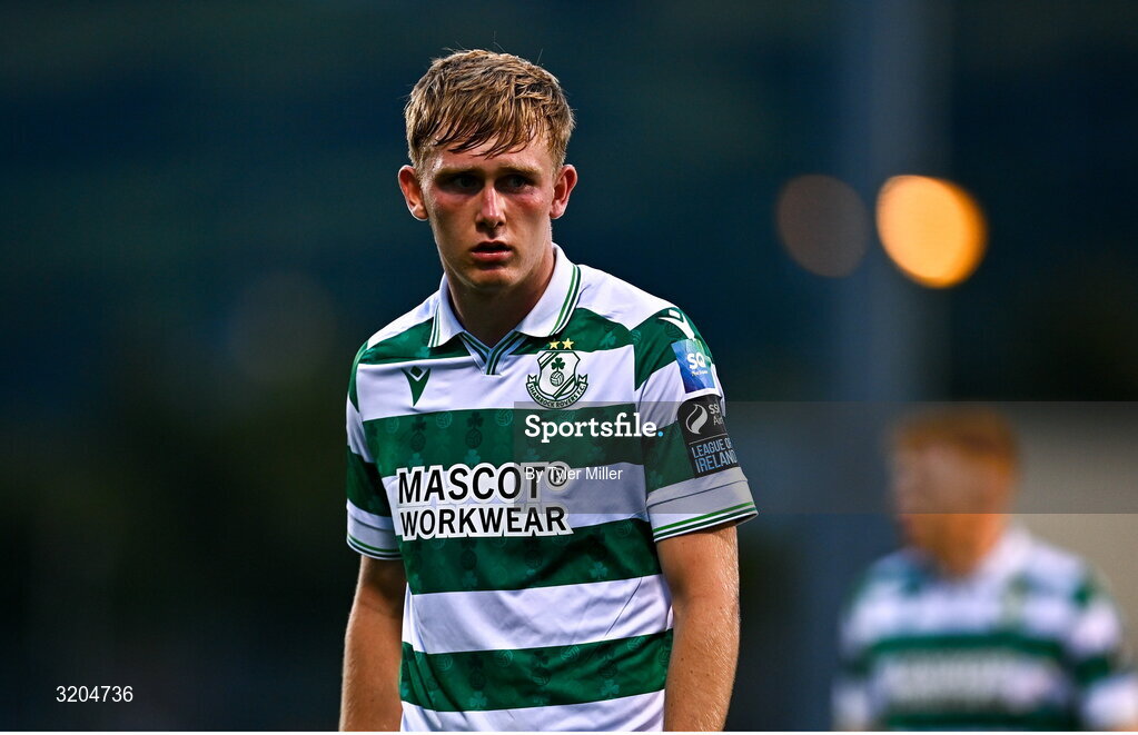 31 July 2025; Michael Noonan of Shamrock Rovers during the UEFA Conference League Second Qualifying Round second leg match between Shamrock Rovers and St Joseph's at Tallaght Stadium in Dublin. Photo by Tyler Miller/Sportsfile