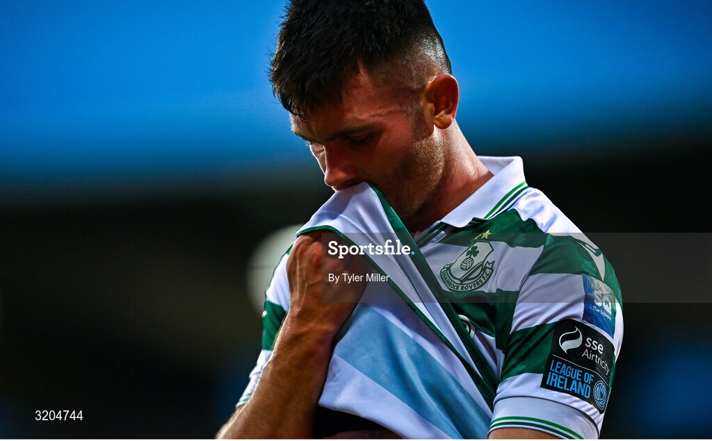 31 July 2025; Josh Honohan of Shamrock Rovers during the UEFA Conference League Second Qualifying Round second leg match between Shamrock Rovers and St Joseph's at Tallaght Stadium in Dublin. Photo by Tyler Miller/Sportsfile