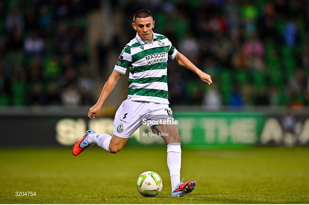 31 July 2025; Gary O'Neill of Shamrock Rovers during the UEFA Conference League Second Qualifying Round second leg match between Shamrock Rovers and St Joseph's at Tallaght Stadium in Dublin. Photo by Tyler Miller/Sportsfile