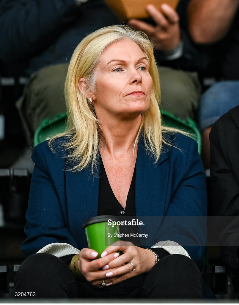 31 July 2025; FAI board member Caroline Rhatigan during the UEFA Conference League Second Qualifying Round second leg match between Shamrock Rovers and St Joseph's at Tallaght Stadium in Dublin. Photo by Stephen McCarthy/Sportsfile