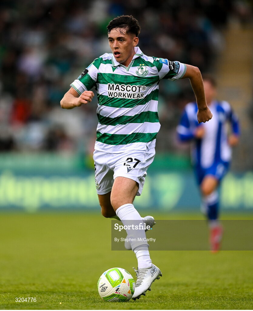 31 July 2025; Cory O'Sullivan of Shamrock Rovers during the UEFA Conference League Second Qualifying Round second leg match between Shamrock Rovers and St Joseph's at Tallaght Stadium in Dublin. Photo by Stephen McCarthy/Sportsfile