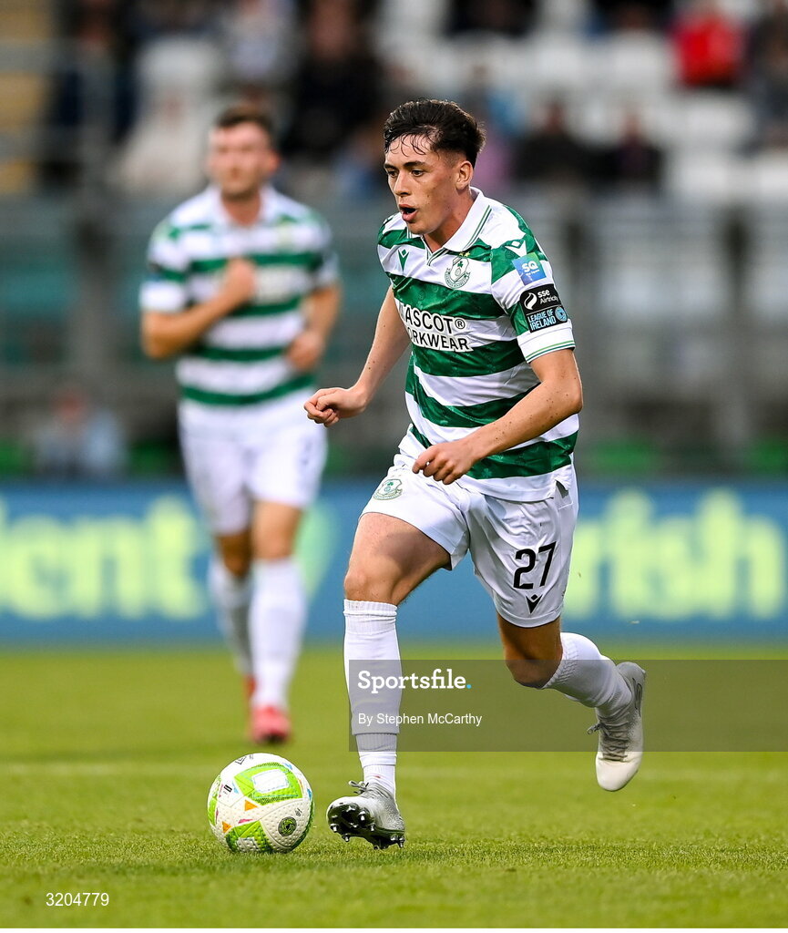 31 July 2025; Cory O'Sullivan of Shamrock Rovers during the UEFA Conference League Second Qualifying Round second leg match between Shamrock Rovers and St Joseph's at Tallaght Stadium in Dublin. Photo by Stephen McCarthy/Sportsfile