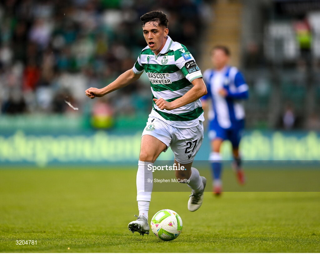 31 July 2025; Cory O'Sullivan of Shamrock Rovers during the UEFA Conference League Second Qualifying Round second leg match between Shamrock Rovers and St Joseph's at Tallaght Stadium in Dublin. Photo by Stephen McCarthy/Sportsfile