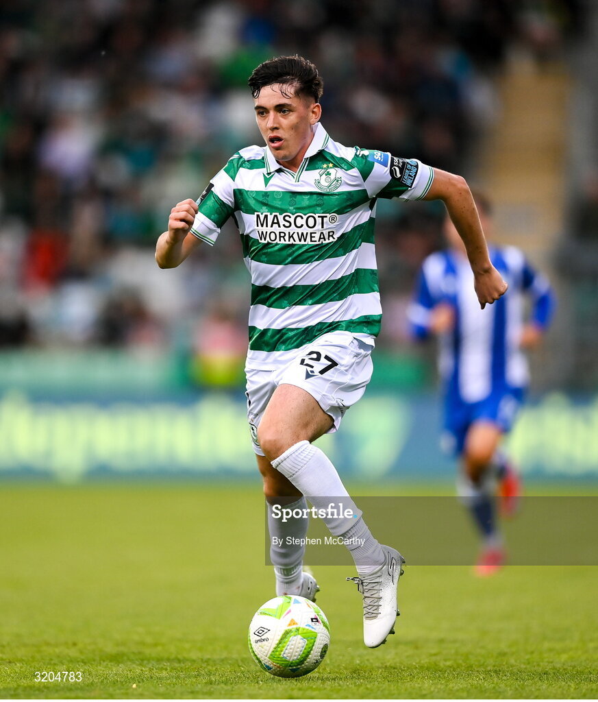 31 July 2025; Cory O'Sullivan of Shamrock Rovers during the UEFA Conference League Second Qualifying Round second leg match between Shamrock Rovers and St Joseph's at Tallaght Stadium in Dublin. Photo by Stephen McCarthy/Sportsfile