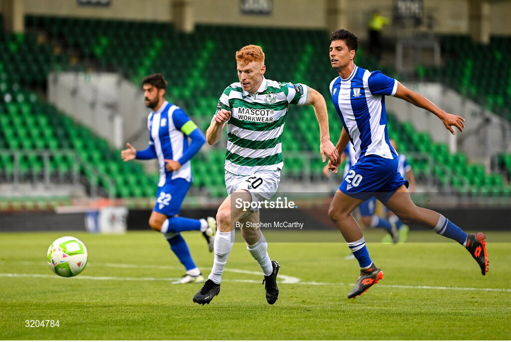 31 July 2025; Rory Gaffney of Shamrock Rovers during the UEFA Conference League Second Qualifying Round second leg match between Shamrock Rovers and St Joseph's at Tallaght Stadium in Dublin. Photo by Stephen McCarthy/Sportsfile