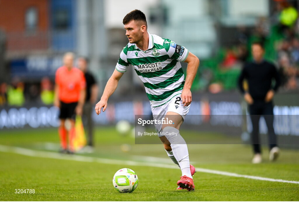 31 July 2025; Josh Honohan of Shamrock Rovers during the UEFA Conference League Second Qualifying Round second leg match between Shamrock Rovers and St Joseph's at Tallaght Stadium in Dublin. Photo by Stephen McCarthy/Sportsfile