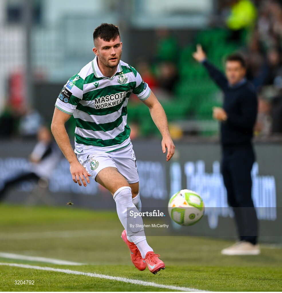 31 July 2025; Josh Honohan of Shamrock Rovers during the UEFA Conference League Second Qualifying Round second leg match between Shamrock Rovers and St Joseph's at Tallaght Stadium in Dublin. Photo by Stephen McCarthy/Sportsfile