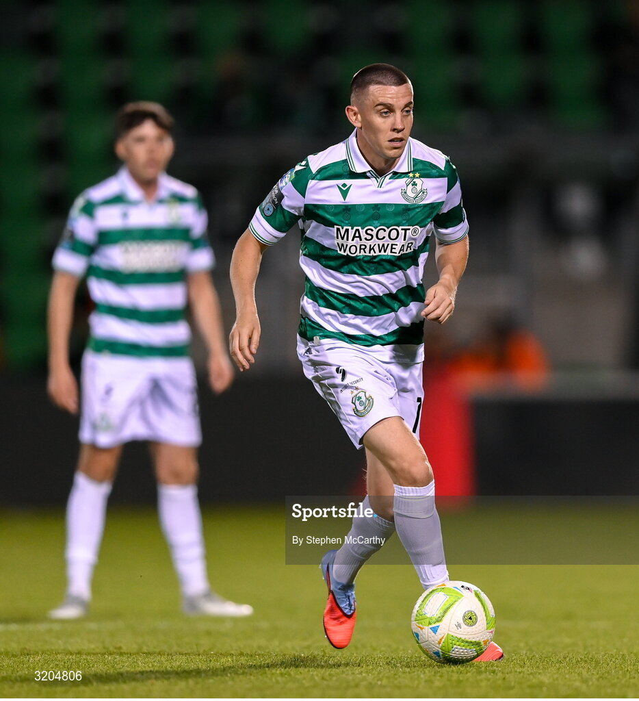 31 July 2025; Gary O'Neill of Shamrock Rovers during the UEFA Conference League Second Qualifying Round second leg match between Shamrock Rovers and St Joseph's at Tallaght Stadium in Dublin. Photo by Stephen McCarthy/Sportsfile