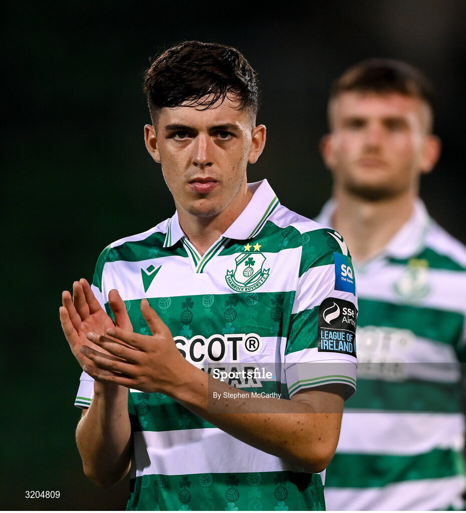 31 July 2025; Cory O'Sullivan of Shamrock Rovers after the UEFA Conference League Second Qualifying Round second leg match between Shamrock Rovers and St Joseph's at Tallaght Stadium in Dublin. Photo by Stephen McCarthy/Sportsfile