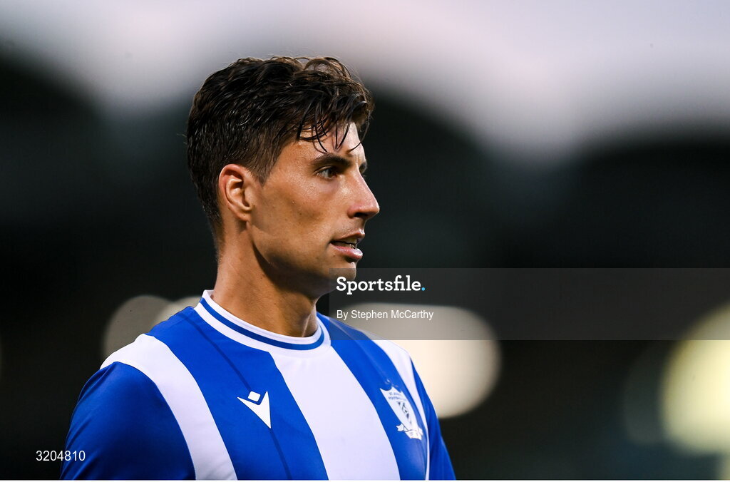 31 July 2025; Gabri Cardozo of St Joesph's during the UEFA Conference League Second Qualifying Round second leg match between Shamrock Rovers and St Joseph's at Tallaght Stadium in Dublin. Photo by Stephen McCarthy/Sportsfile