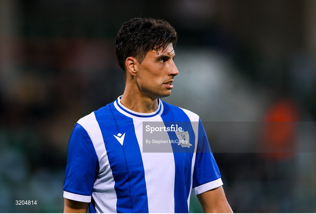 31 July 2025; Gabri Cardozo of St Joesph's during the UEFA Conference League Second Qualifying Round second leg match between Shamrock Rovers and St Joseph's at Tallaght Stadium in Dublin. Photo by Stephen McCarthy/Sportsfile