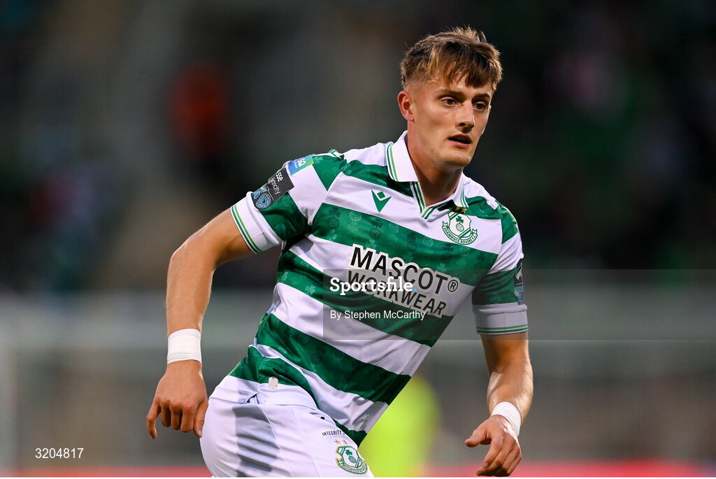 31 July 2025; John McGovern of Shamrock Rovers during the UEFA Conference League Second Qualifying Round second leg match between Shamrock Rovers and St Joseph's at Tallaght Stadium in Dublin. Photo by Stephen McCarthy/Sportsfile