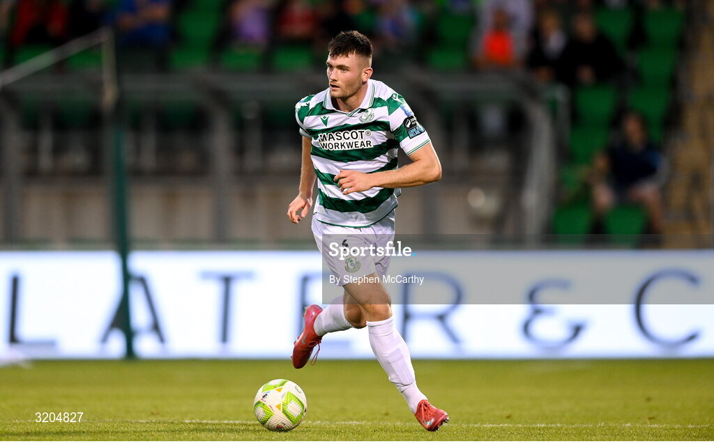 31 July 2025; Josh Honohan of Shamrock Rovers during the UEFA Conference League Second Qualifying Round second leg match between Shamrock Rovers and St Joseph's at Tallaght Stadium in Dublin. Photo by Stephen McCarthy/Sportsfile