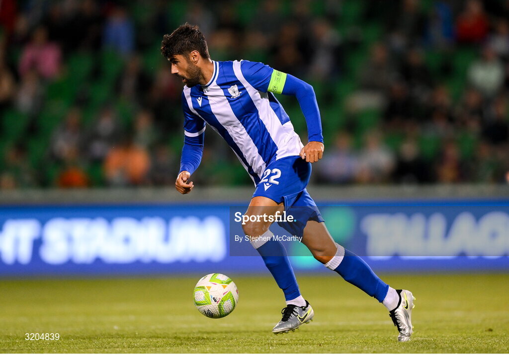 31 July 2025; Juanma of St Joseph's during the UEFA Conference League Second Qualifying Round second leg match between Shamrock Rovers and St Joseph's at Tallaght Stadium in Dublin. Photo by Stephen McCarthy/Sportsfile